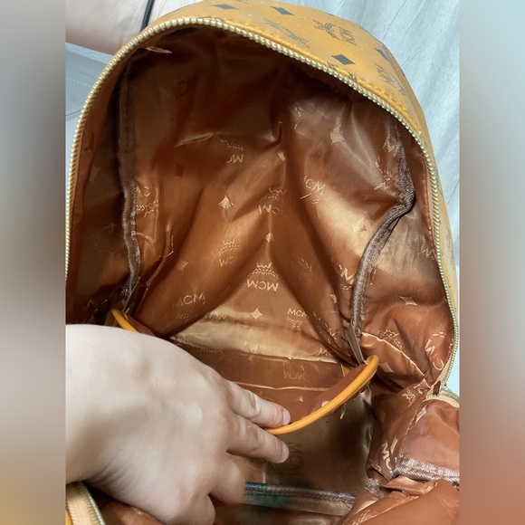 MCM Tan Backpack with Iconic Monogram Design - Picture 12 of 12